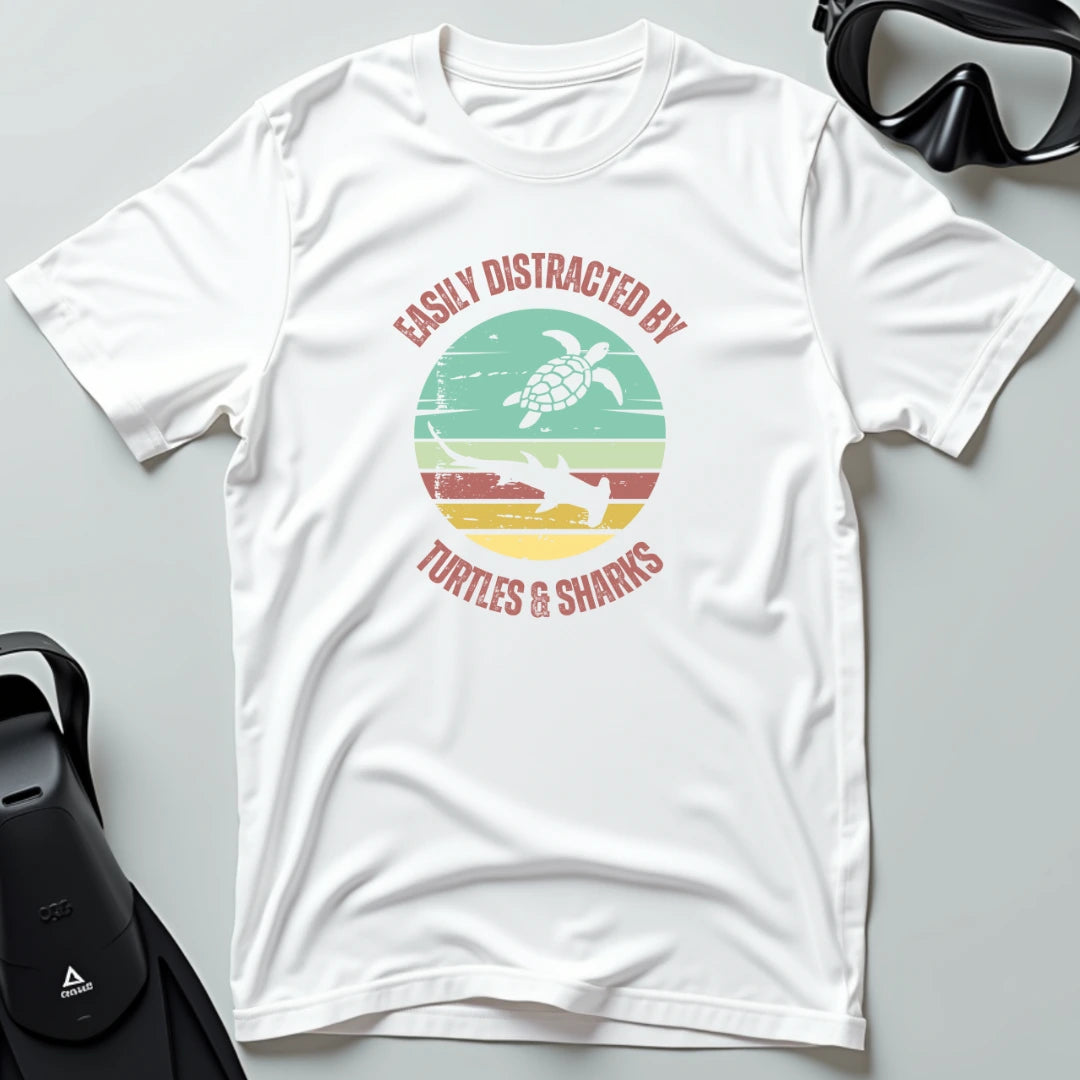 Easily Distracted by Turtles & Sharks T-shirt