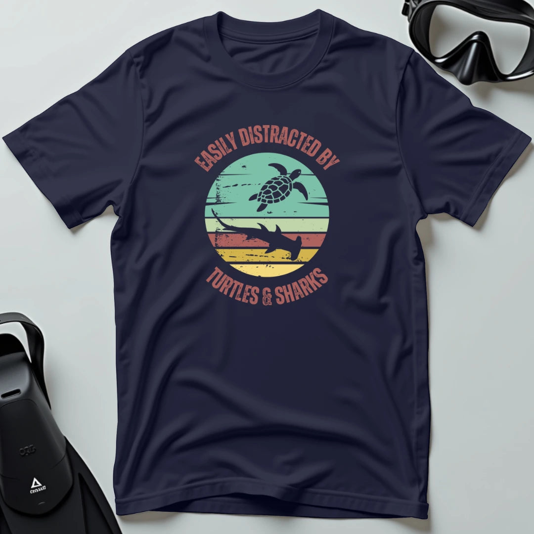 Easily Distracted by Turtles & Sharks T-shirt