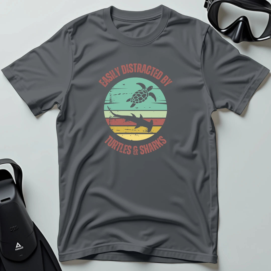 Easily Distracted by Turtles & Sharks T-shirt