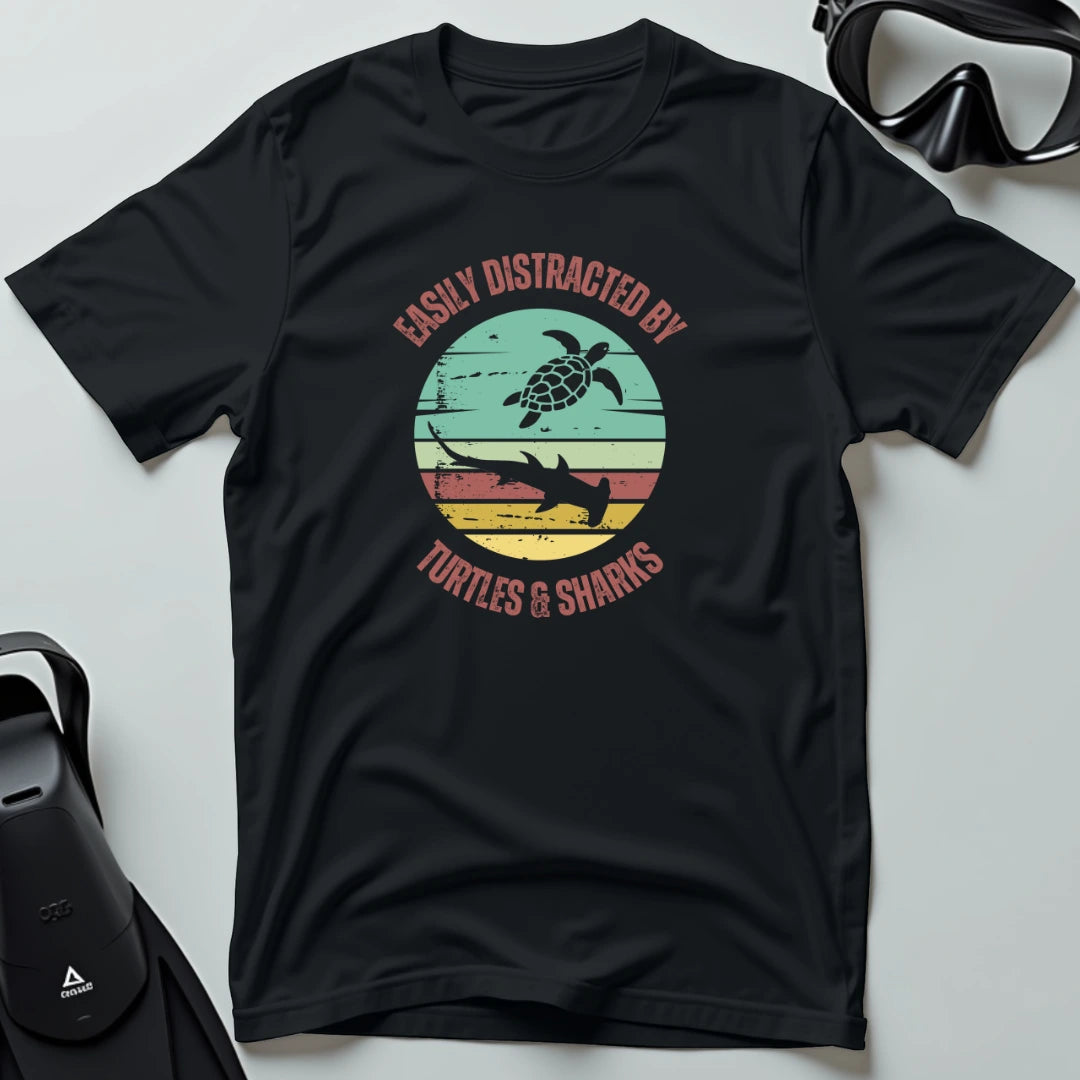 Easily Distracted by Turtles & Sharks T-shirt