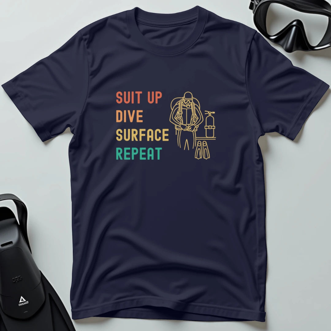 Suit Up Dive Surface Repeat T-shirt