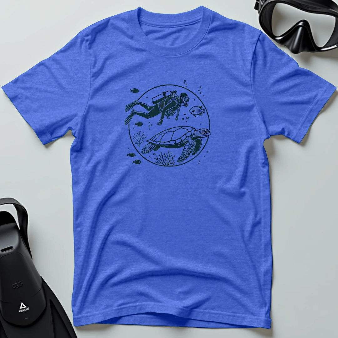 Diver Swimming With Turtle 2nd Dive T-shirt