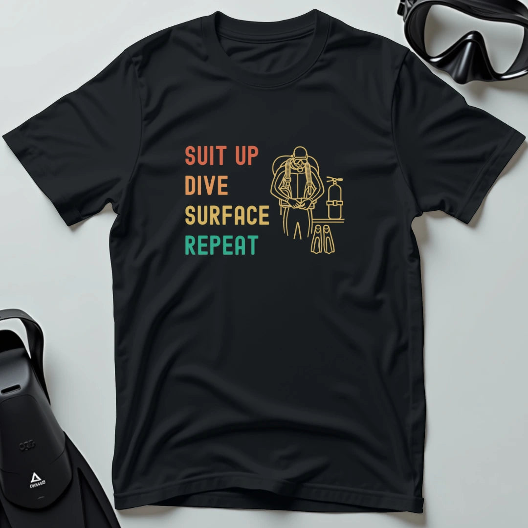 Suit Up Dive Surface Repeat T-shirt