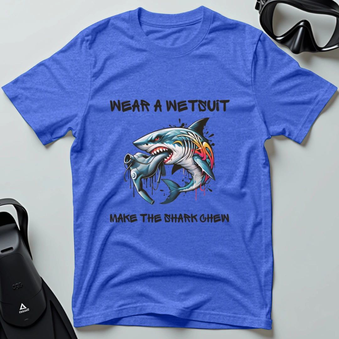Wear a wetsuit shark 1st dive T-shirt
