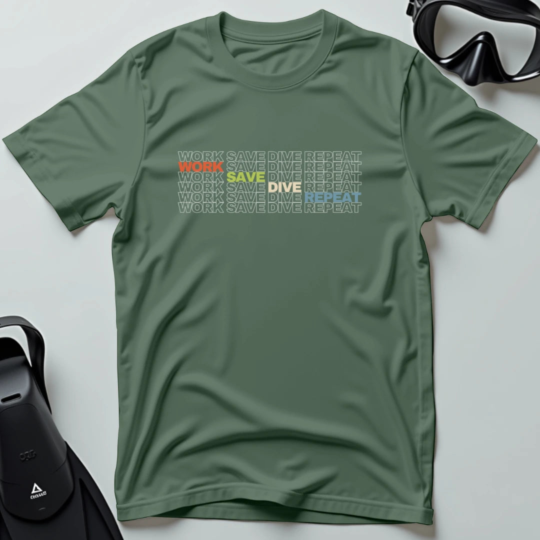 Work Save Dive Repeat T-shirt