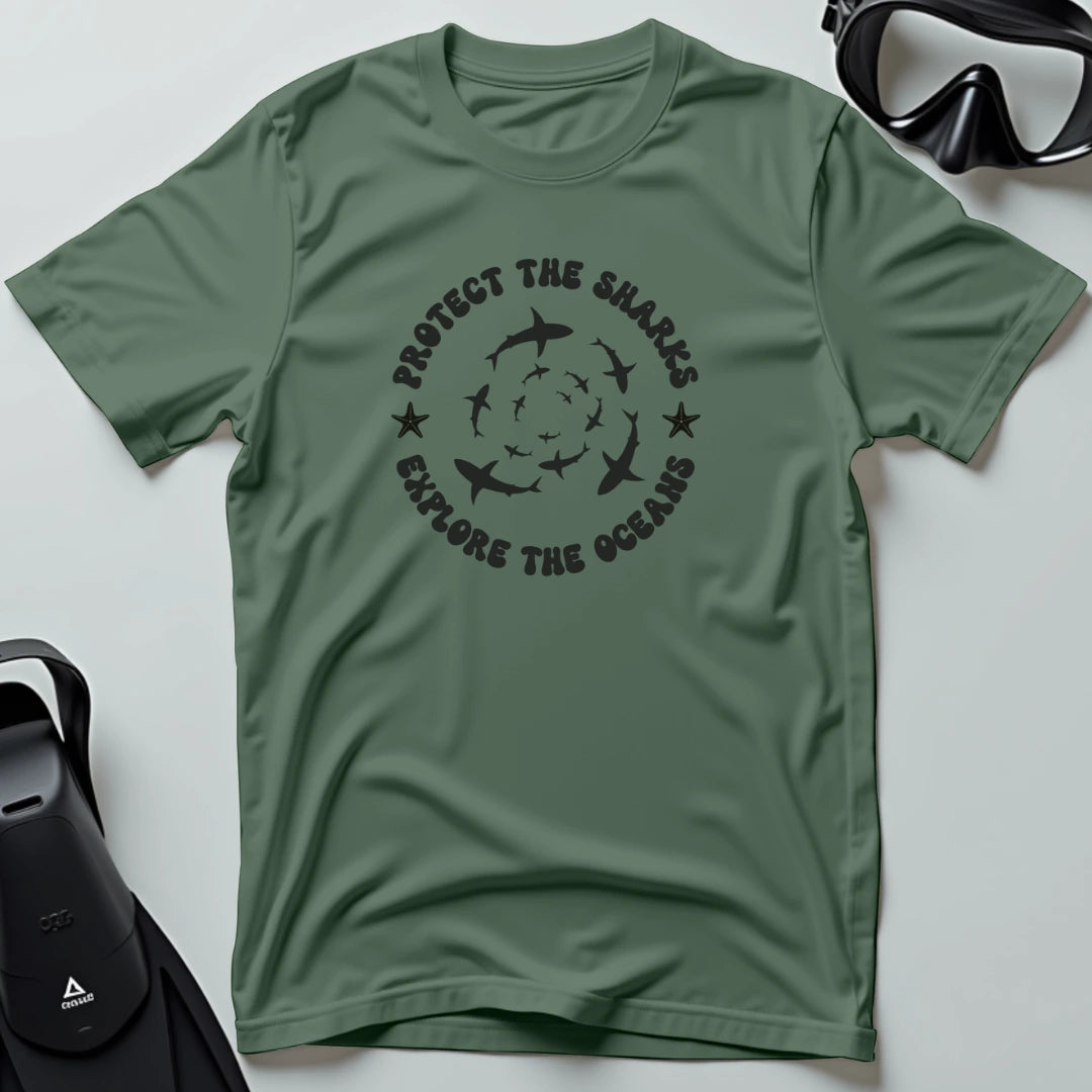Protect the Sharks Explore The Oceans T-shirt