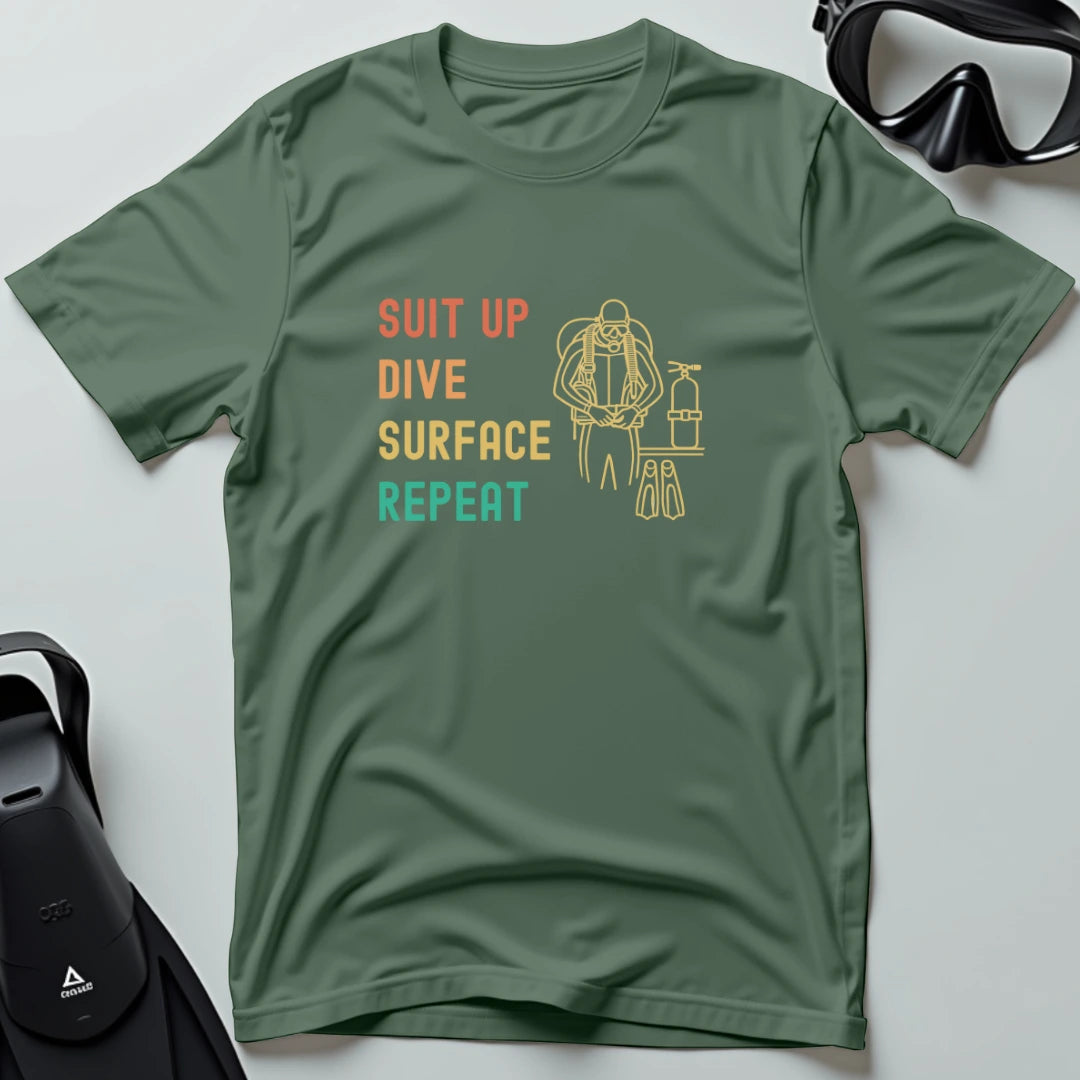Suit Up Dive Surface Repeat T-shirt