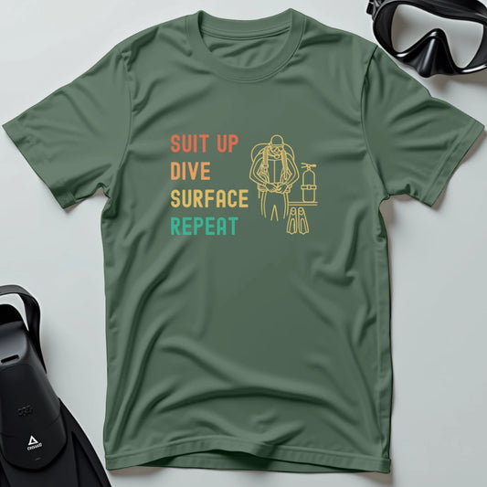 Suit Up Dive Surface Repeat T-shirt