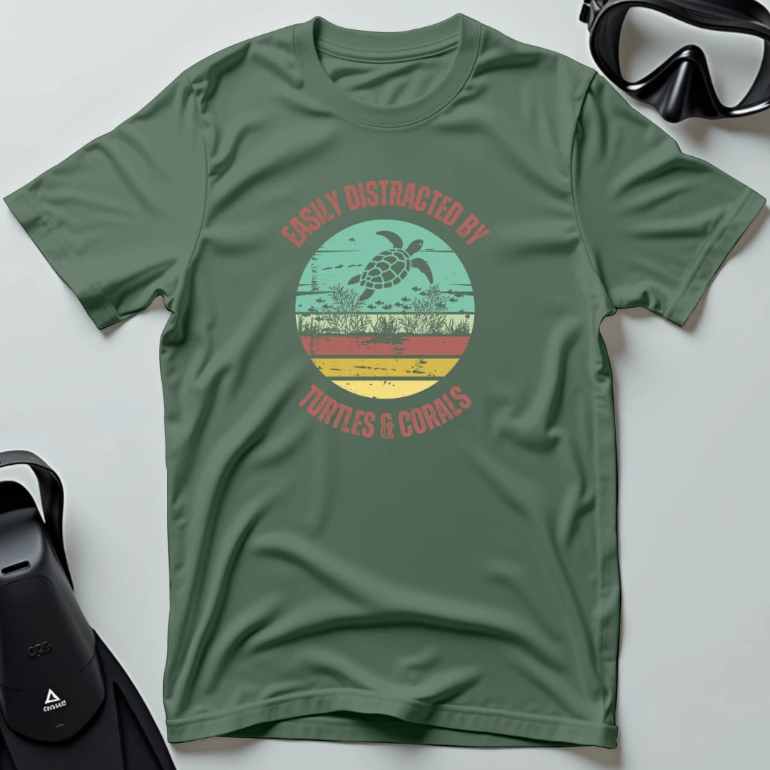 Easily Distracted by Turtles & Corals T-shirt