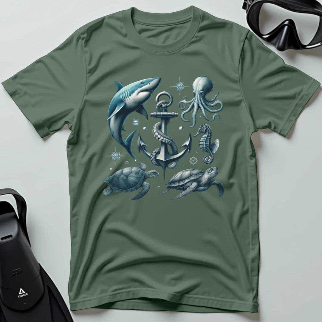 Vintage 90s Tattoo Sea Animals T-shirt
