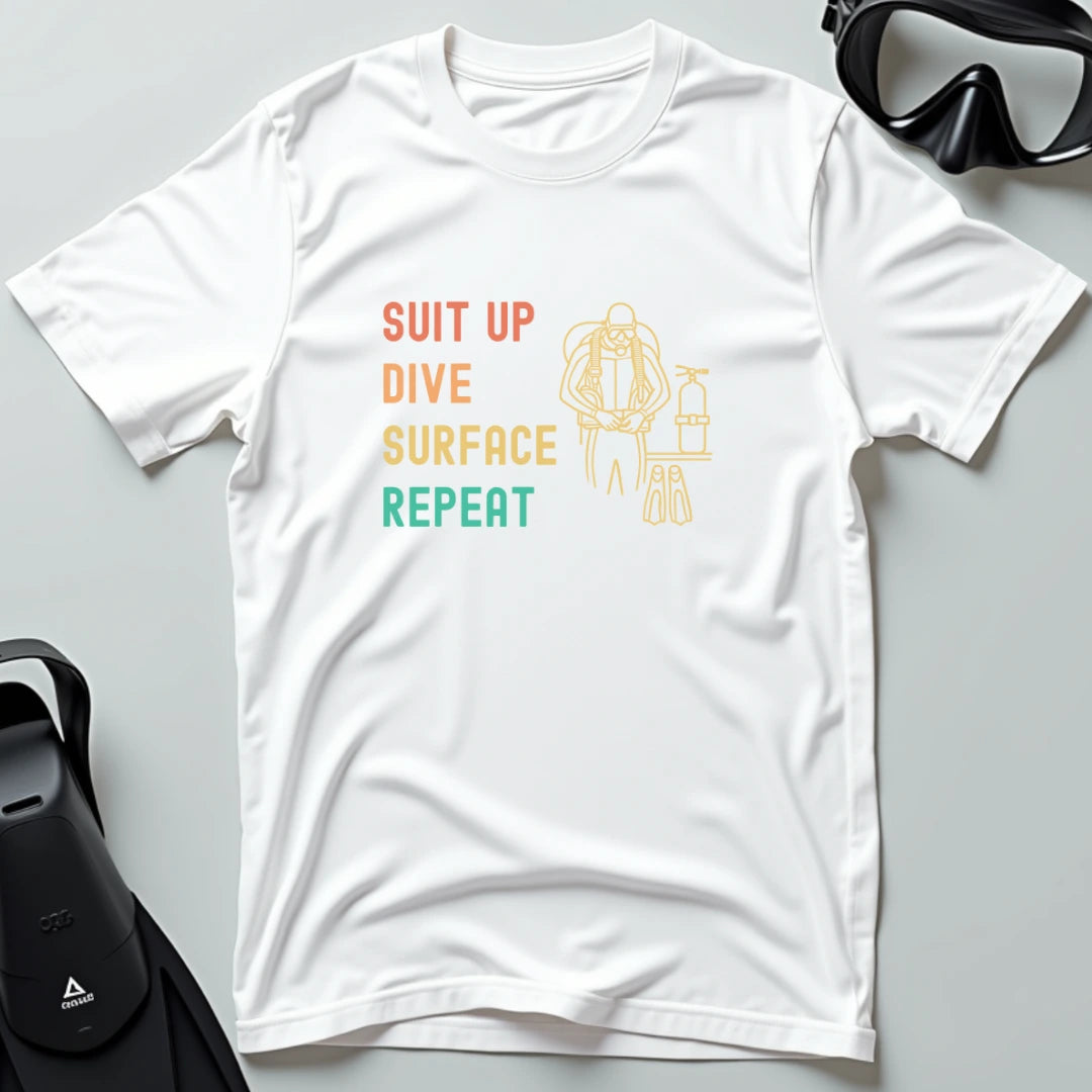 Suit Up Dive Surface Repeat T-shirt