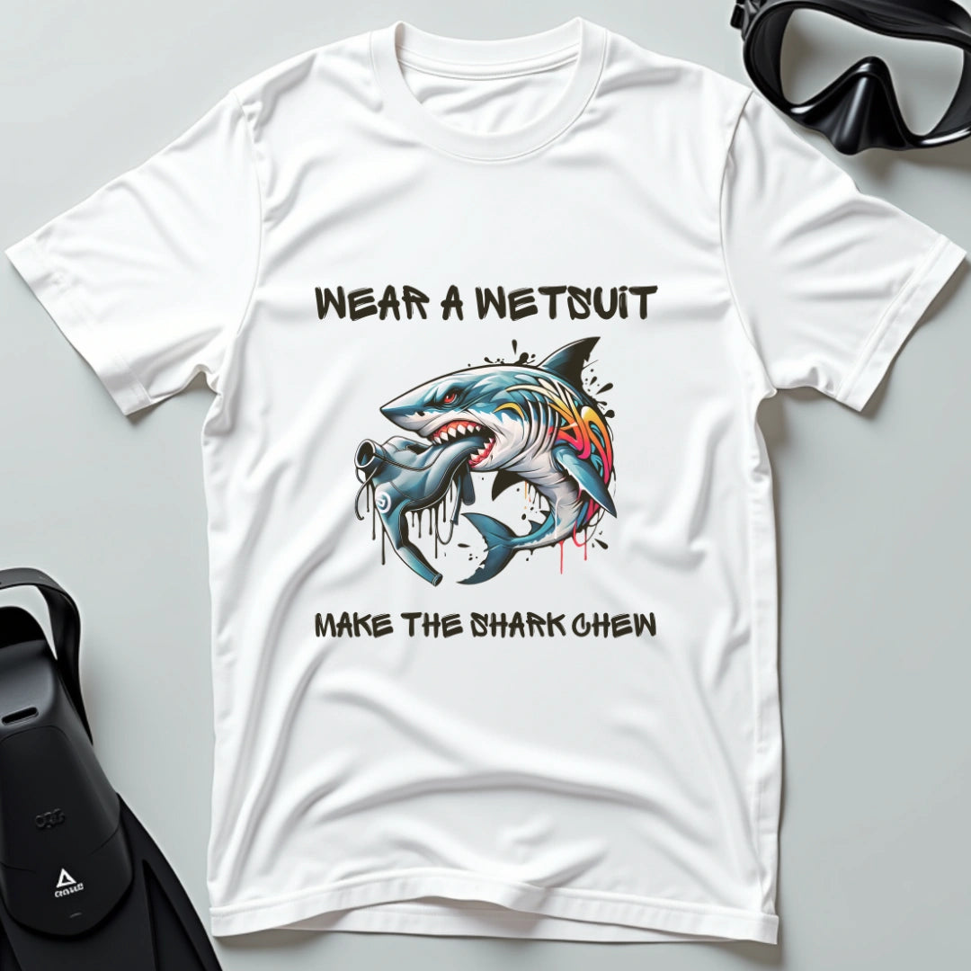 Wear a wetsuit shark 1st dive T-shirt