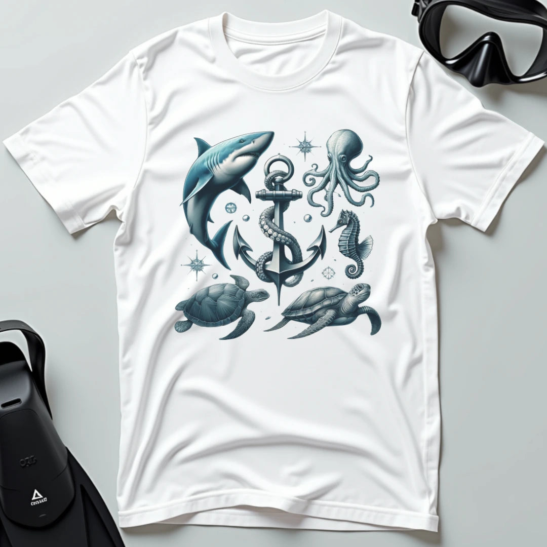 Vintage 90s Tattoo Sea Animals T-shirt