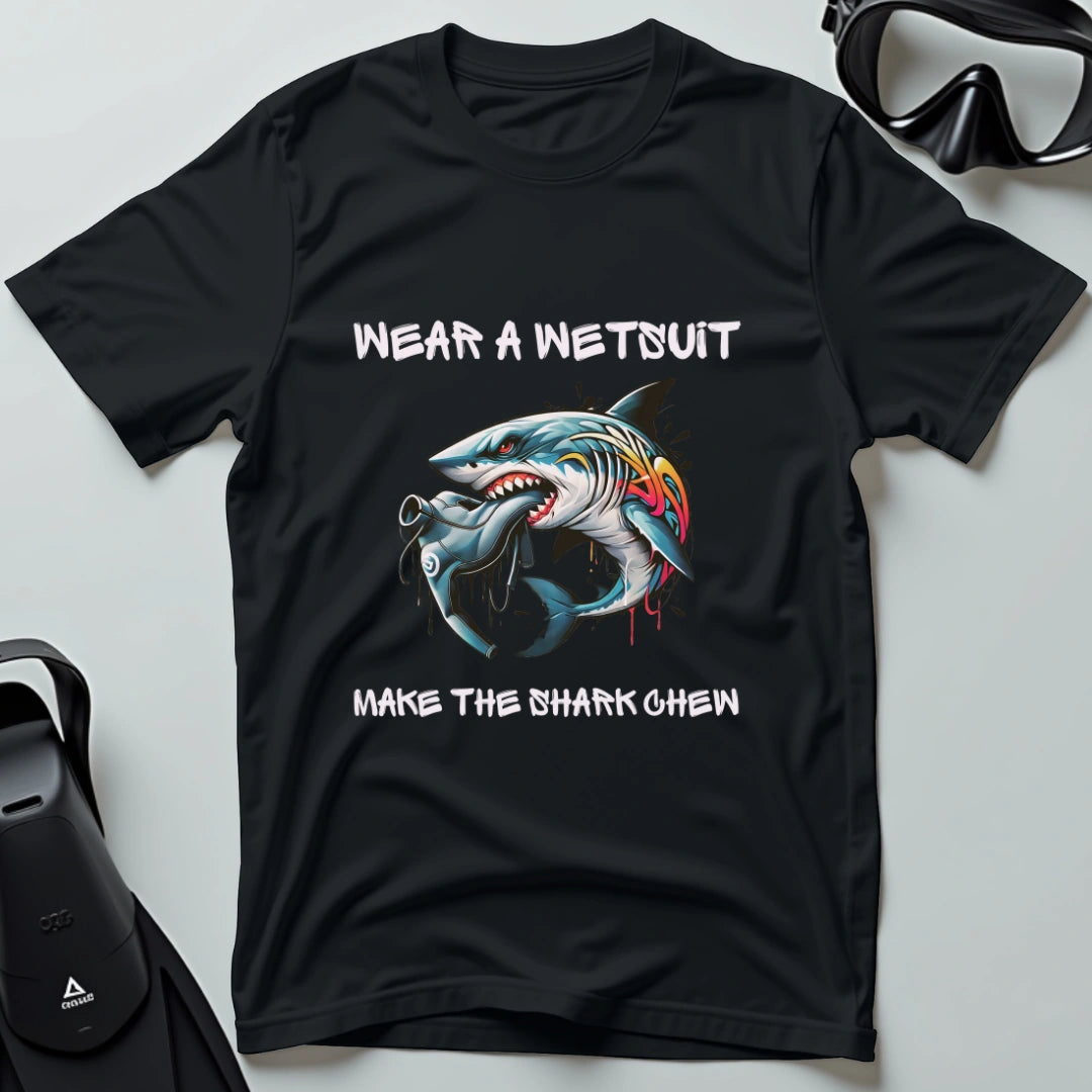 Wear a wetsuit shark 1st dive T-shirt