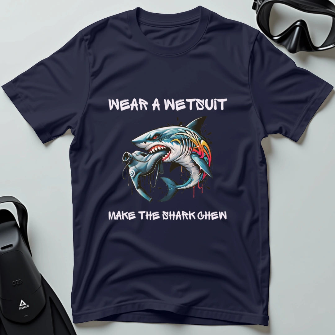 Wear a wetsuit shark 1st dive T-shirt